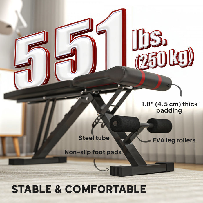 Soozier Banc d'exercice pliable et reglable pour salle de sport a domicile