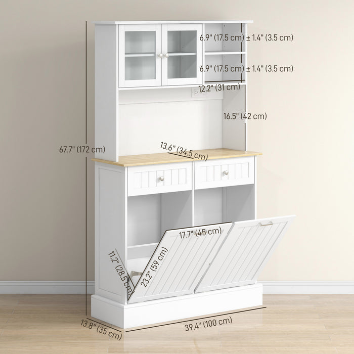 HOMCOM Meuble de rangement avec station de charge, blanc