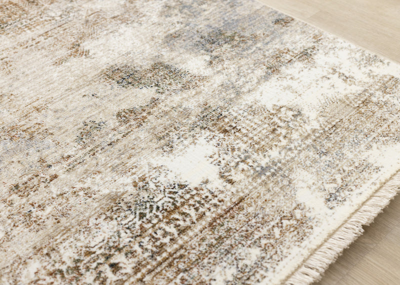 Carpette Sydney beige, grise et crème à motif vieilli - 7 pi 10 po x 10 pi 2 po