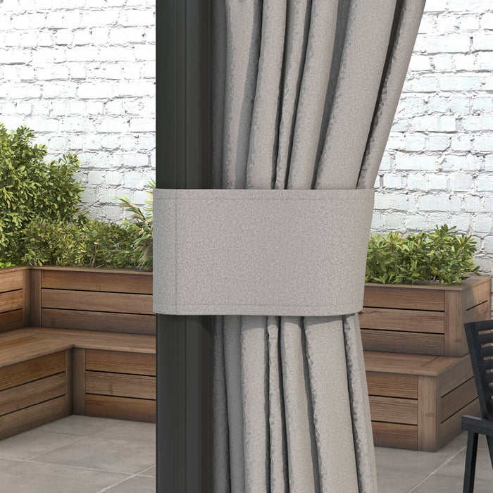 Outsunny Tonnelle De Patio 10' X 10' Avec Parois Laterales, Gris Clair