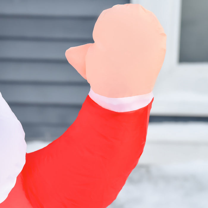 Homcom Pere Noel Gonflable Illumine Exterieur De 1,2 M Avec Boite-cadeau