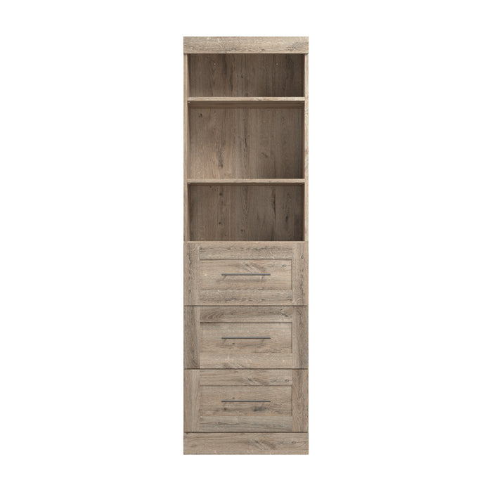 Organisateur de garde-robe Pur de Bestar de 25 po (L) avec tiroirs - brun rustique