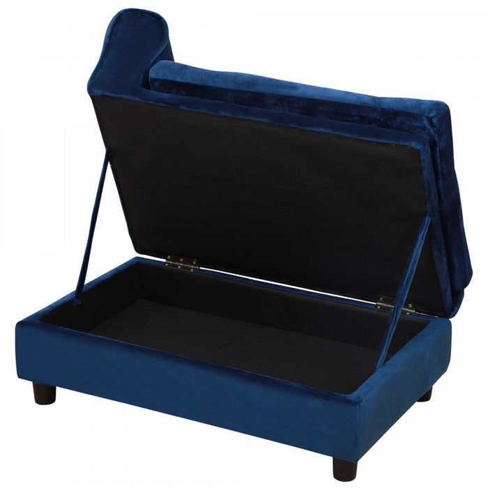 Pawhut Canape Pour Animal De Compagnie, Canape Pour Chien, Lit Sureleve Pour Animal De Compagnie Avec Fonction De Rangement, Chien De Petite Taille, Chats, Rembourrage Mousse, Salon, Bleu