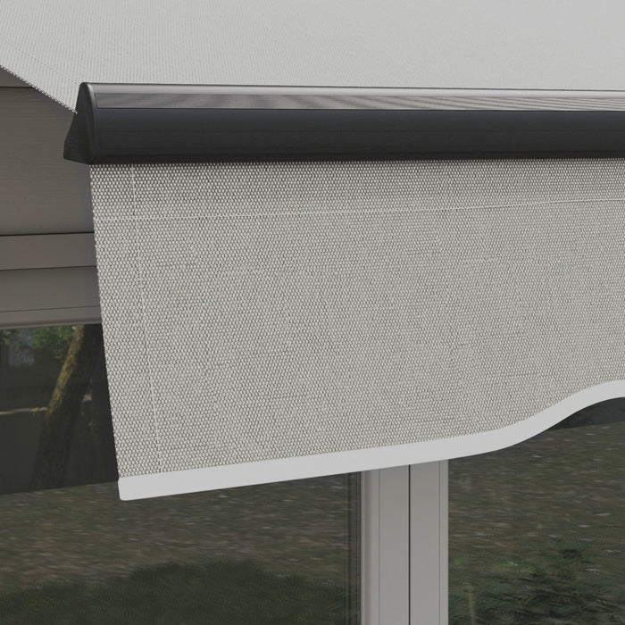 Outsunny 10' X 8' Auvent Retractable, Abri Pare-soleil, Gris Clair