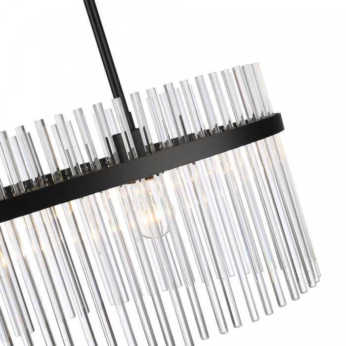 Lustre Ava A 2 lampes, Noir Avec Tiges En Verre