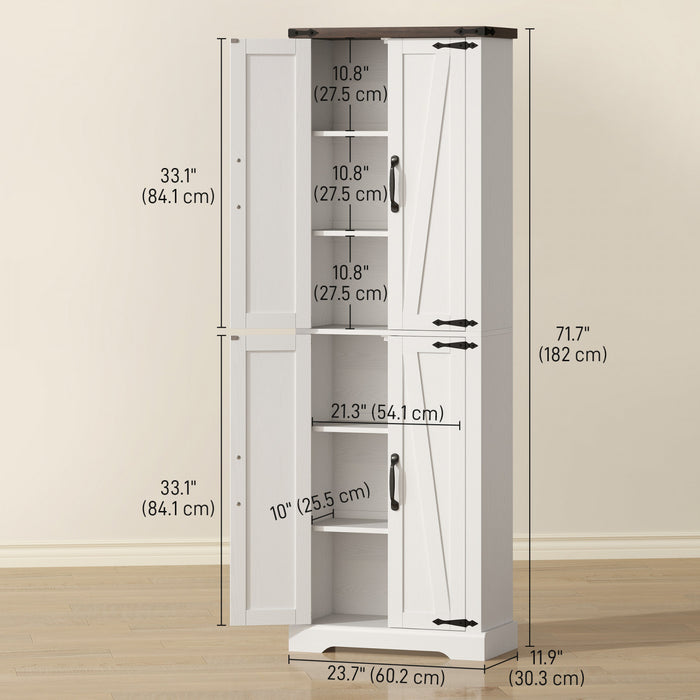 HOMCOM Meuble de rangement 72\" pour garde-manger de cuisine, blanc