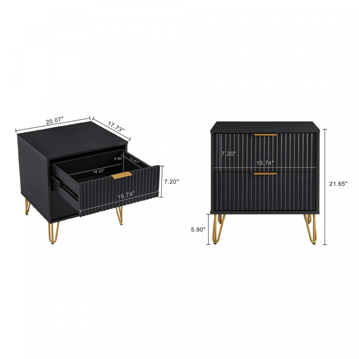Ensemble moderne de commode 2 pieces Dumbo en noir