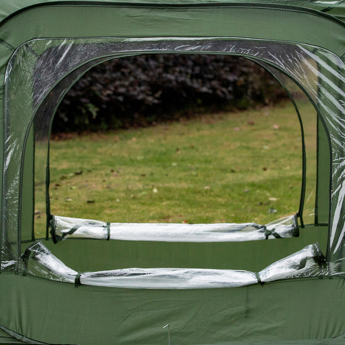 Serre Pop-up - Serre De Jardin Pop-up - 4 Portes Zippees Enroulables - Dim. 2,5l X 1,25l X 1,35h Cm - Sac Transport Inclus - Pvc Vert