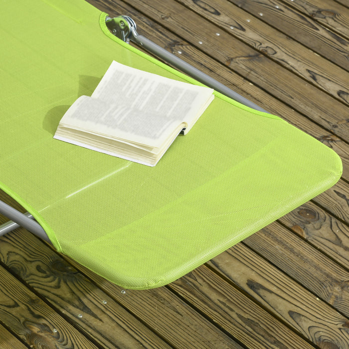 Outsunnychaise Longue Pliante 2 Pcs, Chaises De Piscine Inclinables, Vert