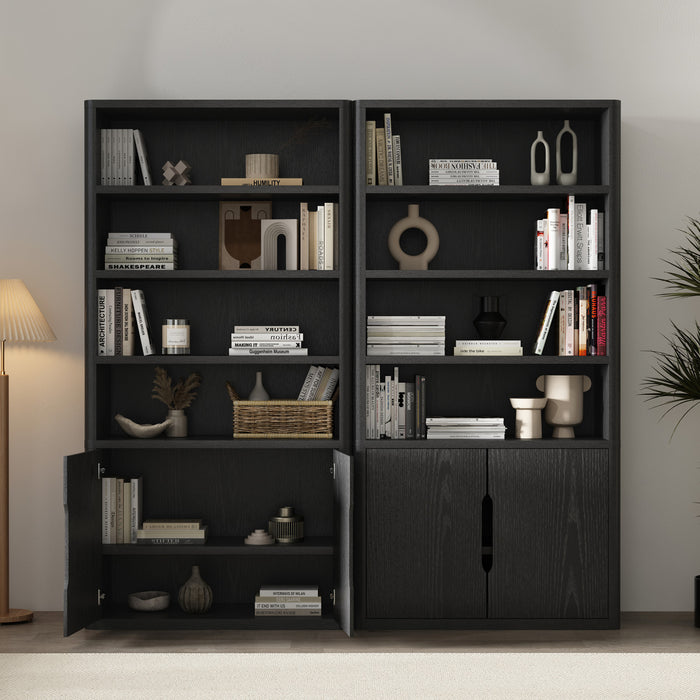 Armoire bibliotheque moderne Rivington 40\" en noir - Lot de 2