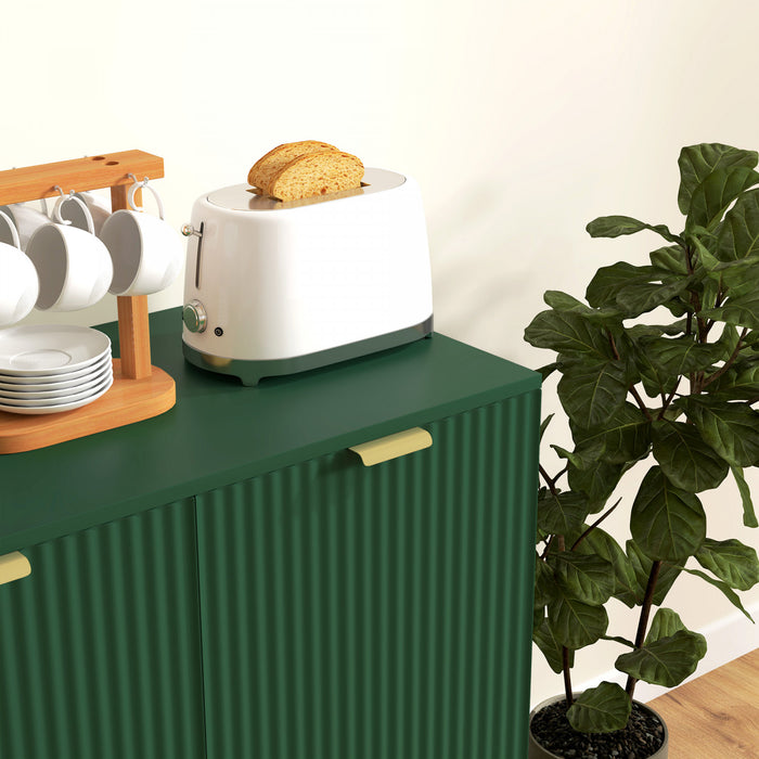 HOMCOM Buffet avec etageres reglables, Vert
