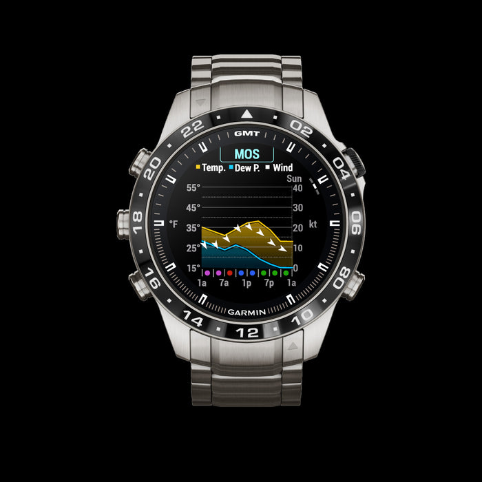 Garmin Marq Aviator Gen 2 Montre Intelligente De Luxe - Ultra Durable Avec Boitier En Titane Et Ecran Amoled