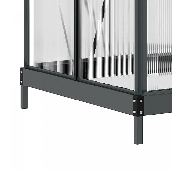 Outsunny Serre Chaude De Jardin De Plain-pied Avec Porte Coulissante