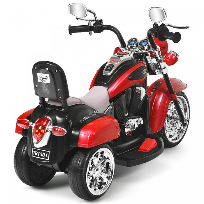 6v Enfants Rouler Sur Moto Helicoptere 3 Roues Trike Avec Phare Rouge