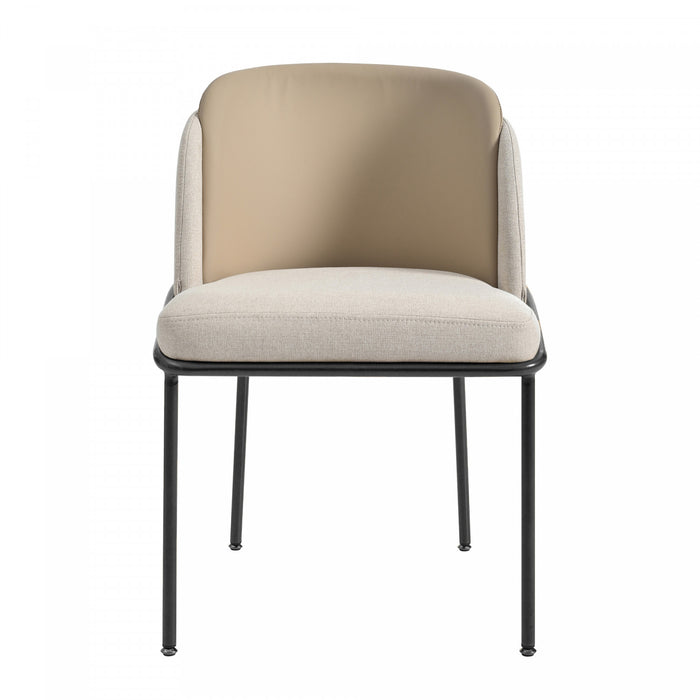 Olivia Ensemble de 6 chaises de salle a manger modernes avec pieds inclines et pieds reglables, beige