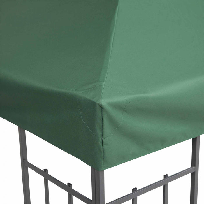 Outsunny 9,8 'x 9,8' Carre 2 Niveaux Gazebo Auvent De Remplacement Couverture Superieure De Jardin Exterieur Pare-soleil, Vert