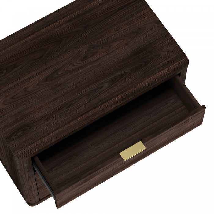 Table de nuit moderne Evelyn 32\" en brun (3 tiroirs)