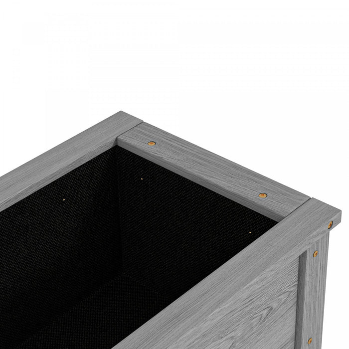 Outsunny Lit De Jardin Sureleve En Bois Avec Etagere De Rangement, Gris