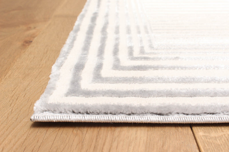 Tapis de Couloir Contemporain/Moderne Ramona 2'8\" x 8'2\" en Gris