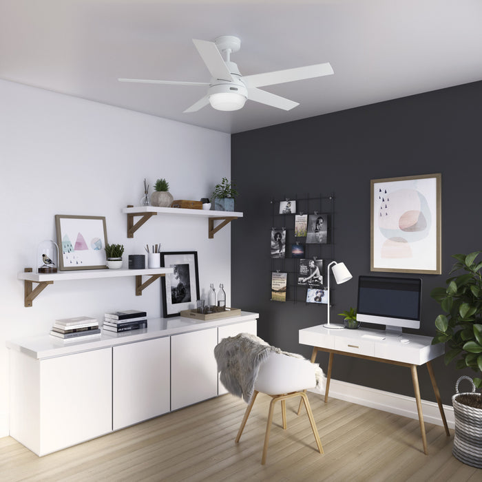 Ventilateur de plafond Aerodyne avec luminaire - Blanc