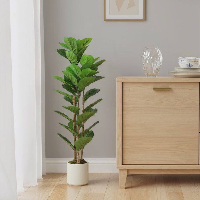 Figuier lyre artificiel HOMCOM, arbre de 4[i pour decoration interieure