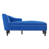Serena Velvet Chaise Lounge with Button Tufting and Nailhead Trim, Blue | Serena Chaise Longue en Velours a Capitonnage Boutonne et Clous Decoratifs, Bleu