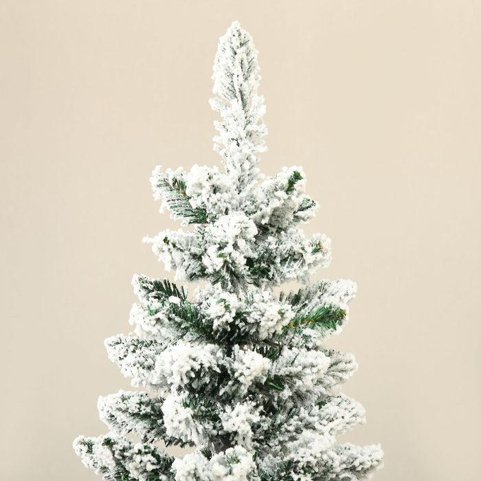 Homcom Sapin De Noel Artificiel 6 Pi Avec 390 Branches Floquees De Neige