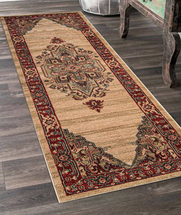 Tapis Traditionnel Lux 2'3\" x 7'6\" en Ivoire