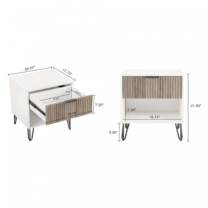 Ensemble moderne Dumbo 2 pieces avec commode, gris rustique et blanc