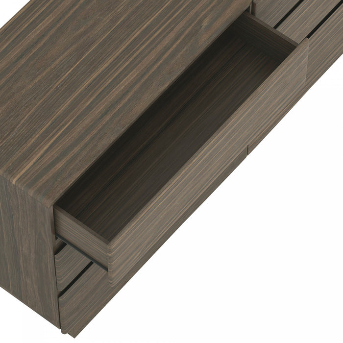 Commode contemporaine Ardea 72\" en noyer (6 tiroirs)