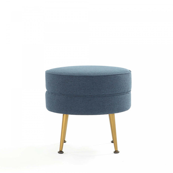 Pouf d’appoint Bailey style milieu du siecle, 1 piece, bleu, gris, ble et vert sauge