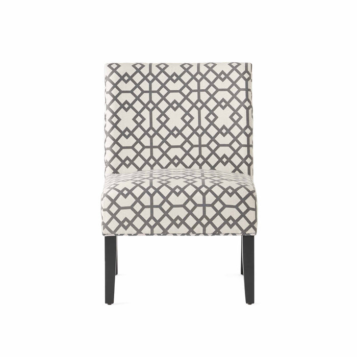 Lot De 2 Fauteuils D’appoint Oliver En Tissu aspect lin Avec Pieds En Bois D’hévéa - Gris Et Ivoire