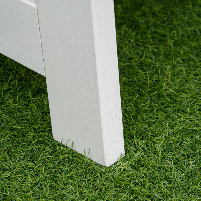 Banc De Jardin En Bois Outsunny Pour L'exterieur, Blanc