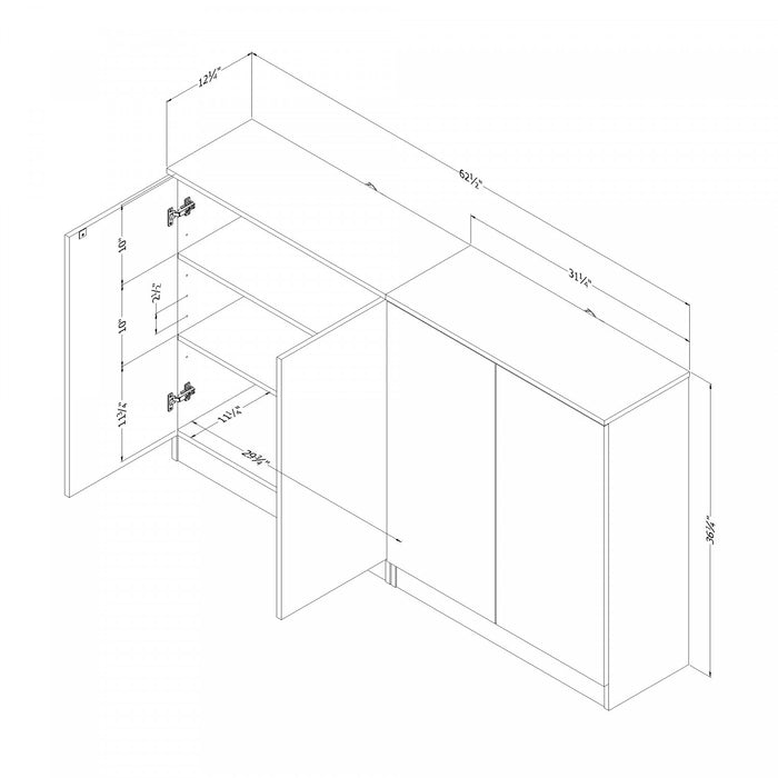 Arum Ensemble De 2 Buffets Avec 2 Portes Chene Blanchi, De Meubles South Shore