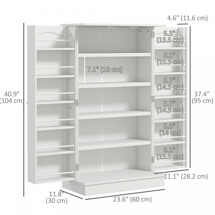 HOMCOM Armoire de rangement avec etageres a 5 niveaux, 12 etageres a epices
