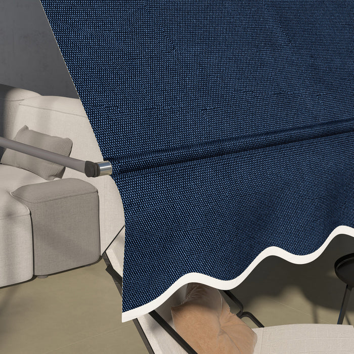 Outsunny Auvent Retractable 10' X 4', Autoportant Et Sans Vis, Bleu