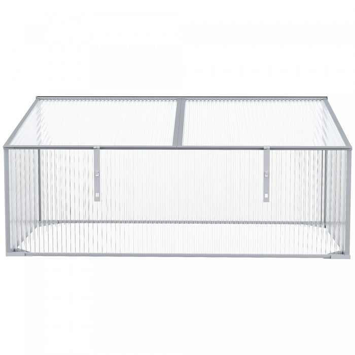 Outsunny Serre Exterieure Et Interieure Outsunny De 39''x23,5''x17,25'' Pour Plantes Plus Grande Piece Avec Panneau Solaire Reglable, Cadre Froid