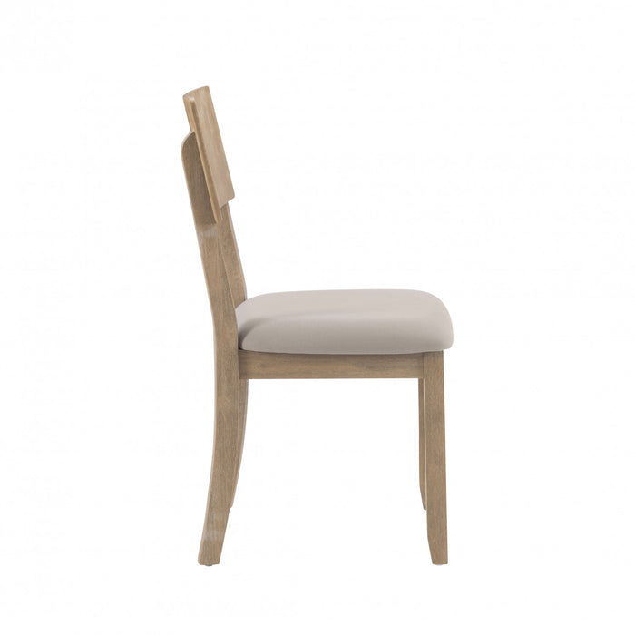 Chaise de salle à manger Jorissen en tissu d’apparence lin gris - ensemble de 2