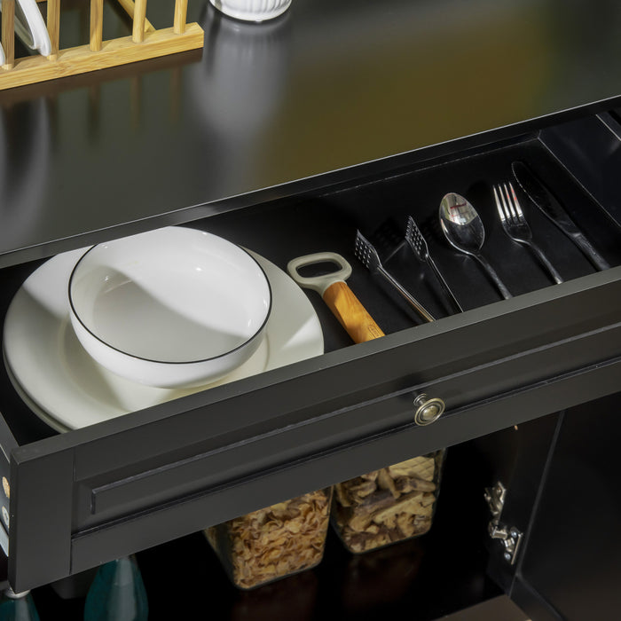 HOMCOM Buffet Meuble de Cuisine Moderne 2 Tiroirs etageres Reglables