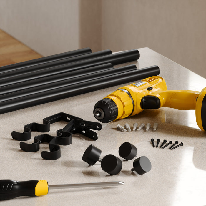  Tringle à rideaux extensible double Cappa de Umbra noir brossé de 1 po - 66 po à 120 po