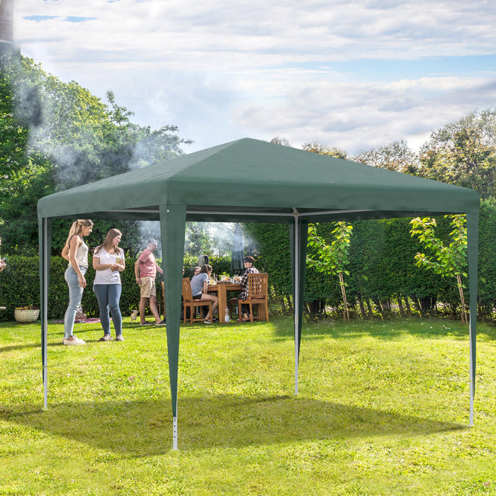 Outsunny Tente De Fete, Abri D'evenement Portable Auvent De Gazebo, Vert