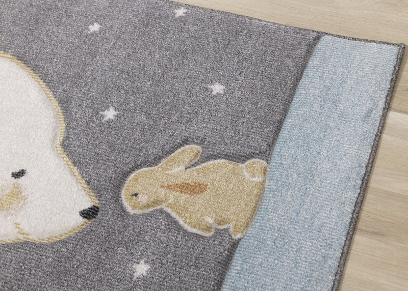 Tapis Kids toucher doux enfant ourson lapin, 3'11\" x 5'7\"