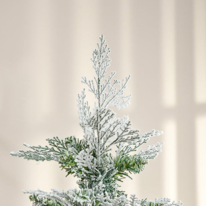 Homcom Cypres D'arbre De Noel Artificiel Floque De Neige De 6 Pieds