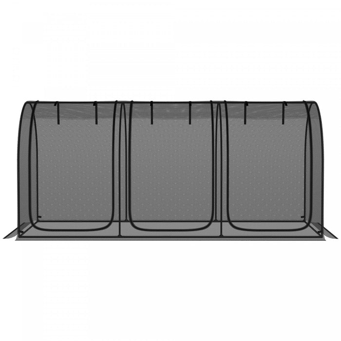 Outsunny Cage De Culture 9 X 4pi Avec Portes Zippees Sac De Rangement, Noir