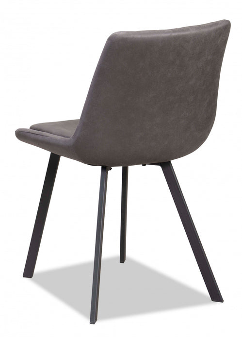 Chaise De Salle A Manger Kerri En Similicuir Charbon (ensemble De 2)