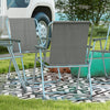 Outsunny Ensemble De Chaises De Camping Pliantes Avec Accoudoirs, Gris
