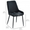 HOMCOM Dining Chairs Set of 2, PU Leather Kitchen Chairs with Steel Legs