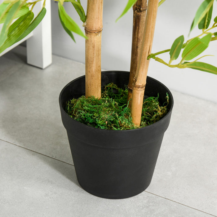 Outsunny Bambou Artificiel, Plante Decorative 4pi en Pot
