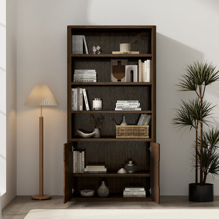 Armoire bibliotheque moderne Rivington 40\" en noyer