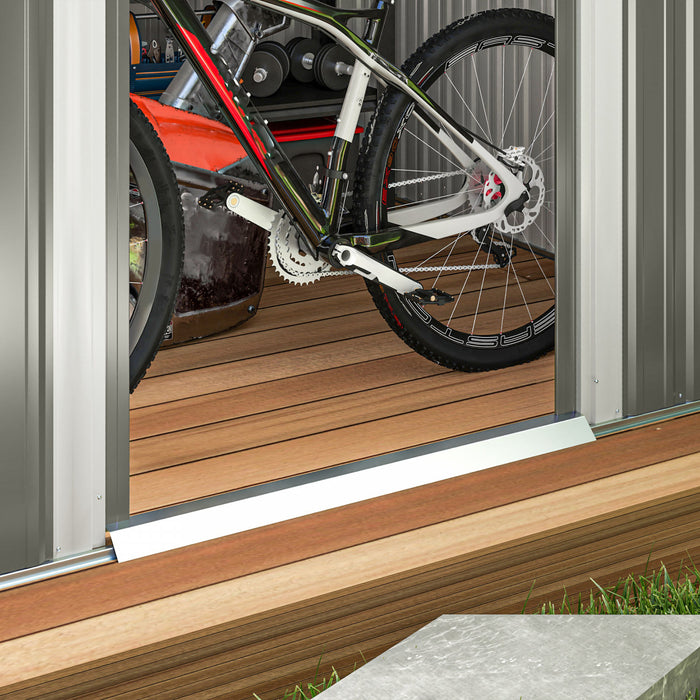 Outsunny Abri De Jardin 8,5' X 6' Avec Puits De Lumiere, Gris Fonce